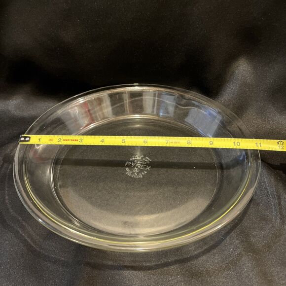 Vintage PYREX Pie Plate #209 Clear Glass 11” Curved  Rim Dessert Dish Great Con. - Picture 4 of 8